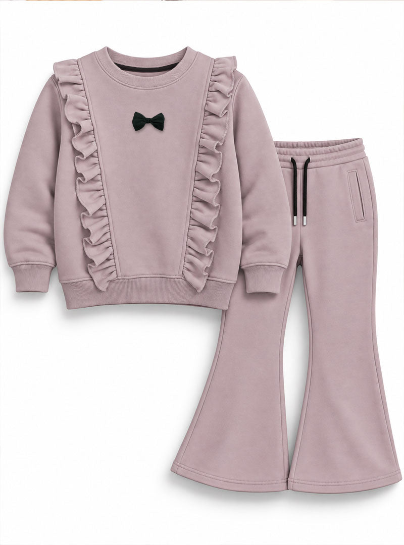 Girls Winter Set Little Blossom Mauve Ruffle