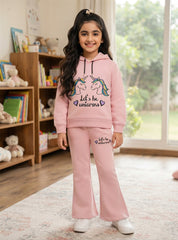 Girls Winter Hoodie Set Rainbow Unicorn Dream