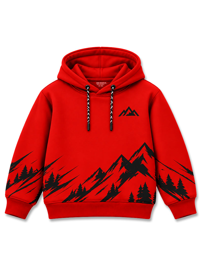 Boys Hoodie Mountain Spirit Red