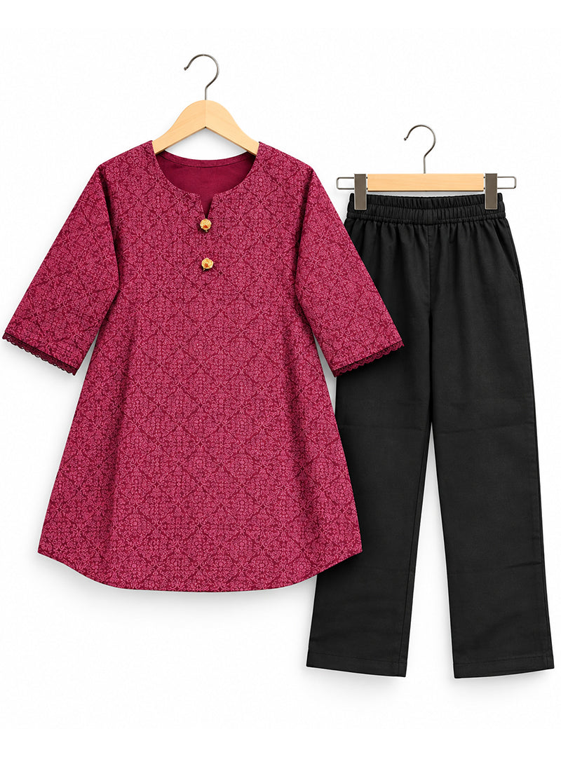 Girls 2-Piece Suit Little Rani Maroon