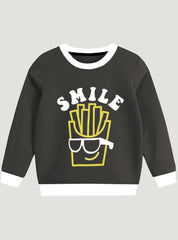 Sweatshirt - Ghraphic Printed French Fries Smile