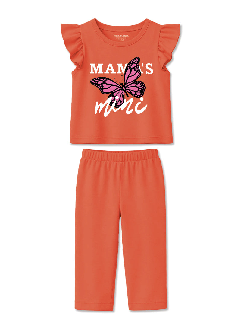 Girls Sunset Orange Mama Mini Butterfly Set