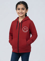 Girls  Winter Hoodie Zip-Up Smile & Love