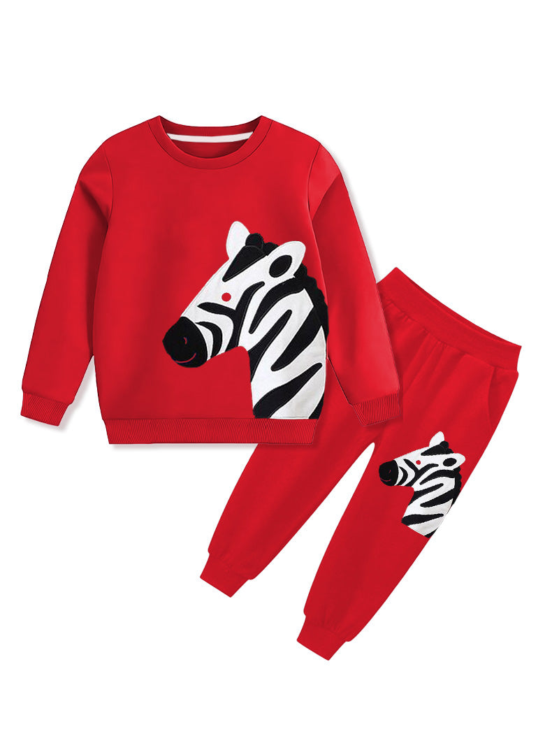 Kids Winter Track Suit - Printed Zebra