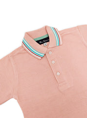 Boys Half Sleeve Pink Polo T-Shirt