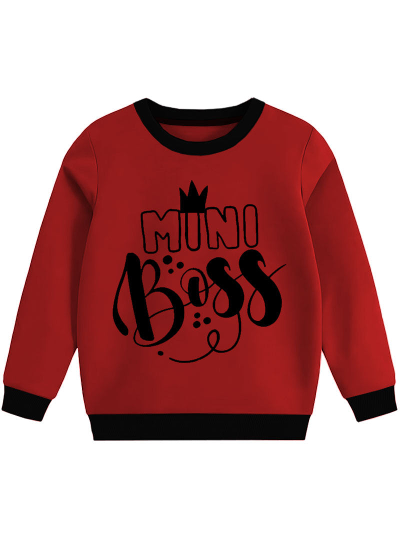 KIDS FLEECE SWEATSHIRT- MINI BOSS ( MULTICOLOR 2)