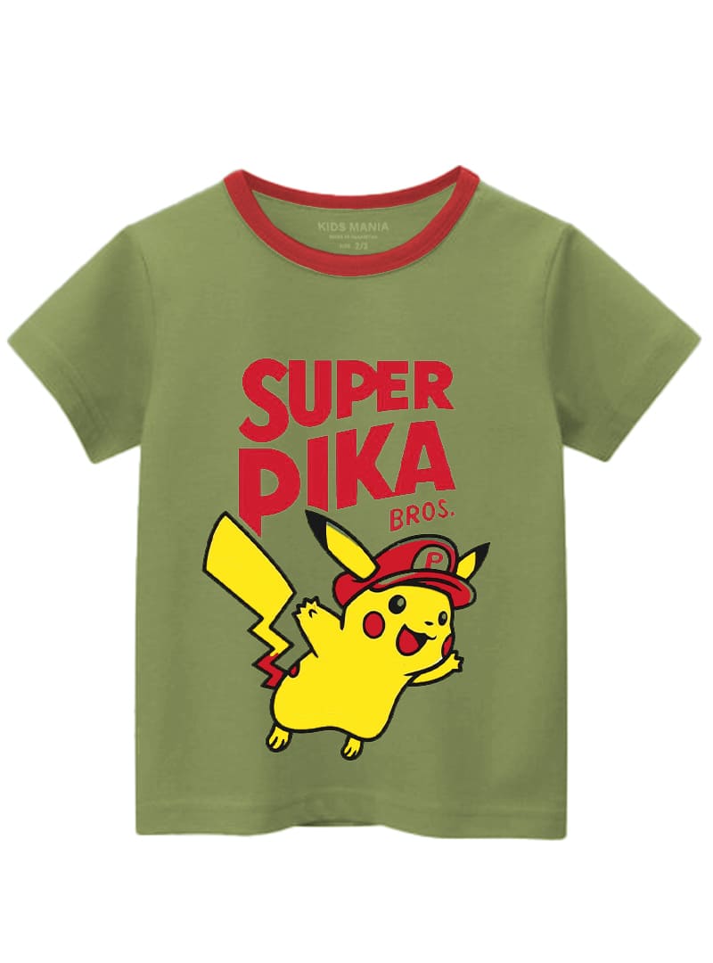 BOYS T-SHIRT SUPER PIKA CARTOON