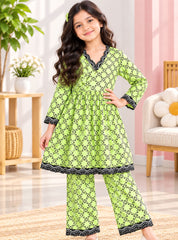 Girls 2-Piece Suit Lime Grace Printed