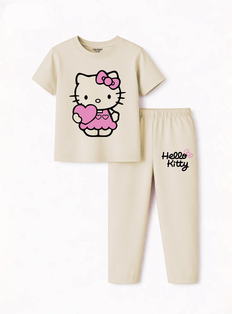Girls Kitty Love Co Ord Set