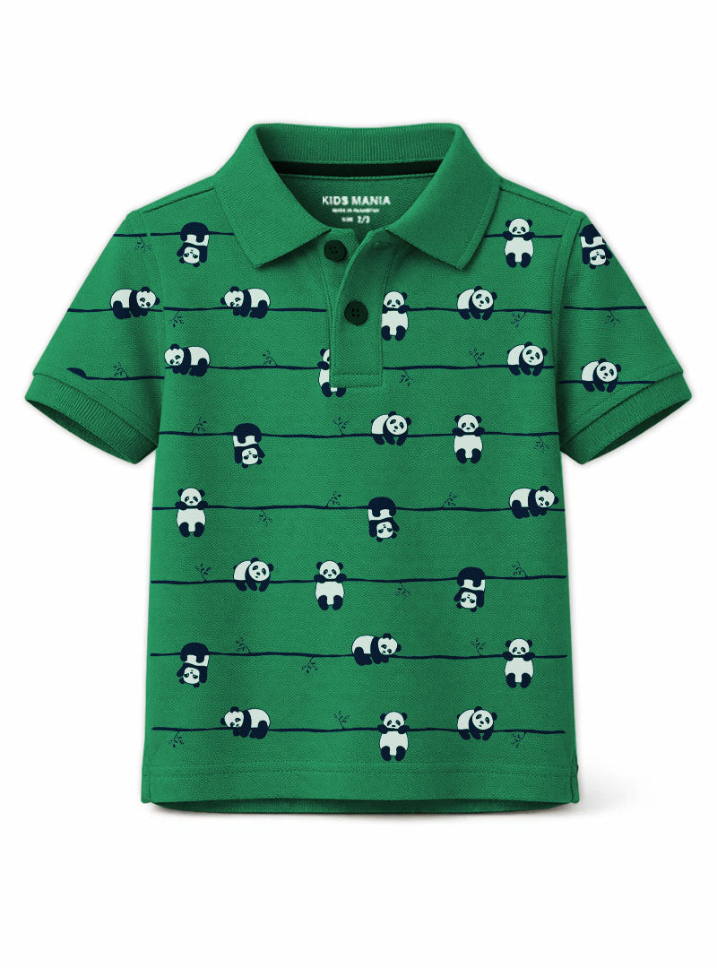 Boys Panda Play Polo Tee