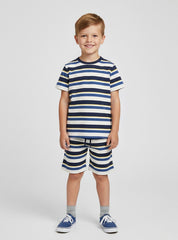 Boys Coastal Stripe Short Set