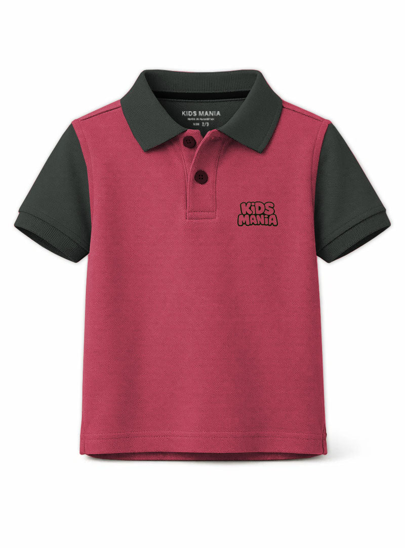 Boys Contrast Sleeve Polo Shirt