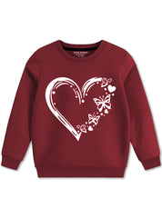 Girls Butterfly Heart Fleece Sweatshirt