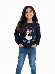 Silly Goose on The Loose Duck Sweatshirt For Girls