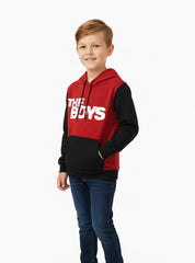 Red and Black Full Sleeves Hoodie - The Boys