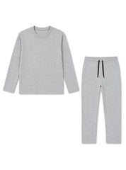 Kids Stone Grey Ribbed Lounge Set