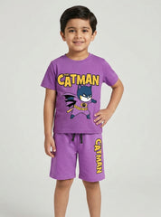 Boys Catman Shorts Set