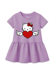 Girls Kitty Heart Wings Frock