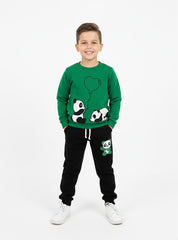 Panda Love Winter Fleece Tracksuit For Boys