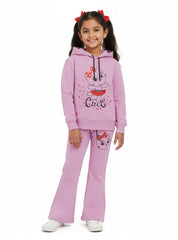 Cute Ballerina Hoodie and Flared Trouser Set