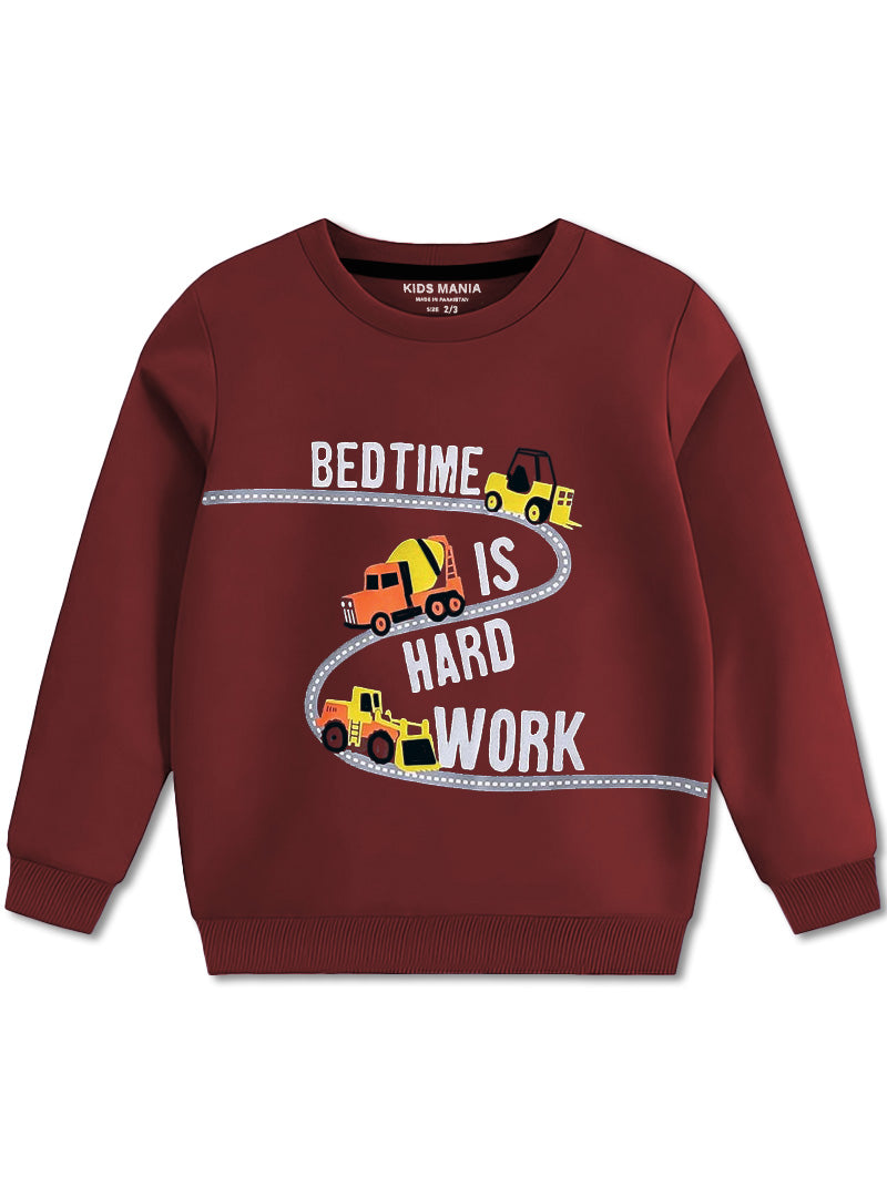 Bedtime is Hard Work Graphics Sweatshirts For boys