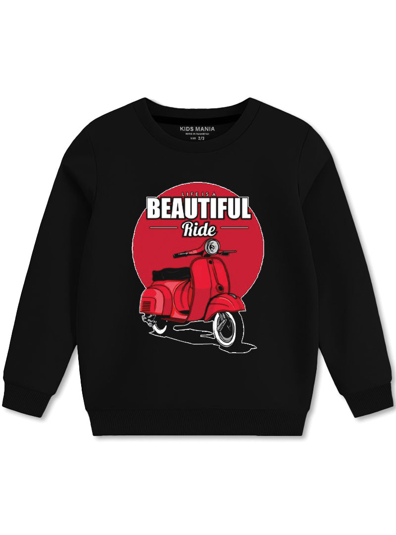 Life is Beautiful With Scooter Ride Sweatshirts For boys