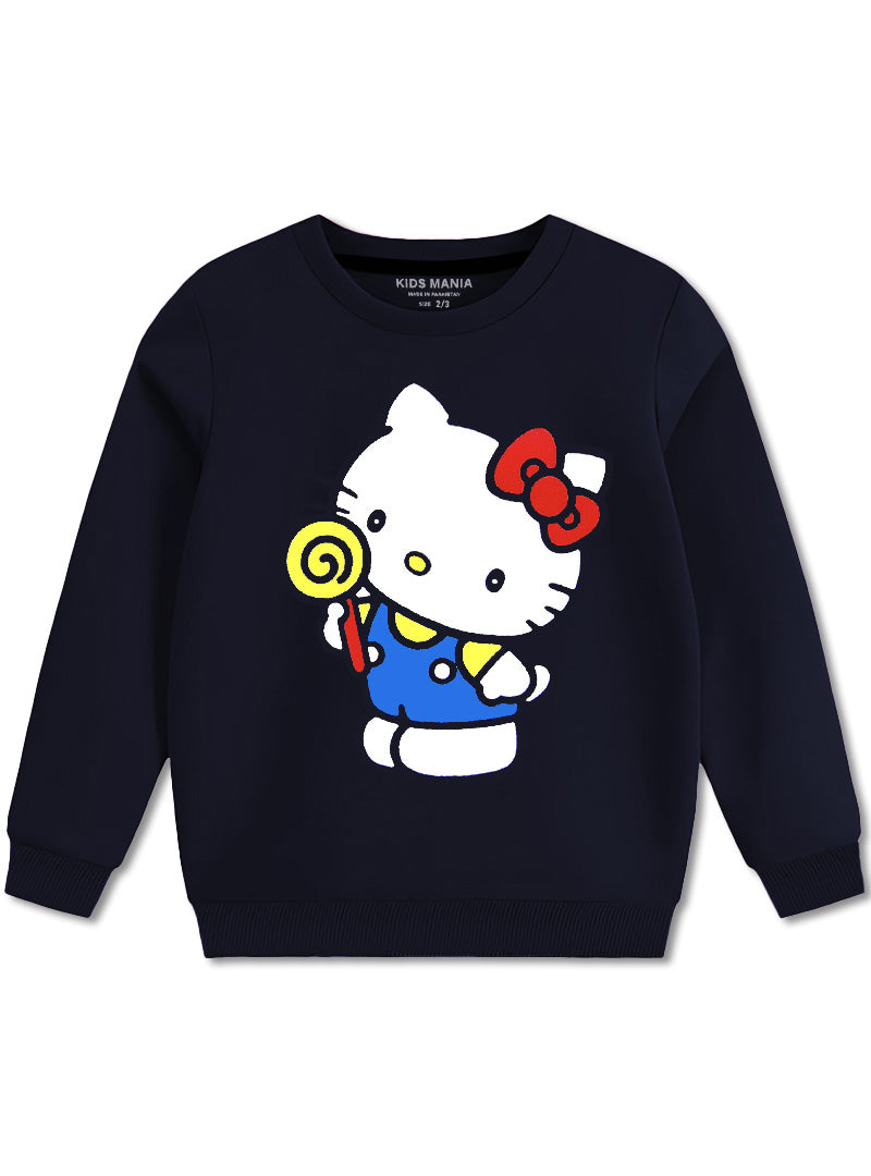 Sweet Kitty Lollipop Sweatshirt For Girls
