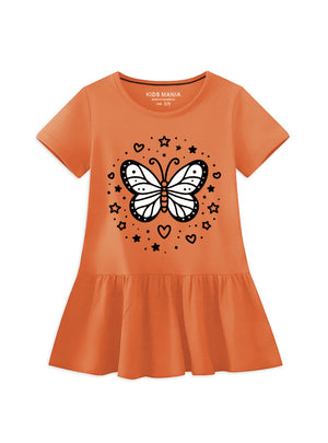 Apricot orange Frock for Girl
