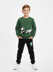 Panda Love Winter Fleece Tracksuit For Boys