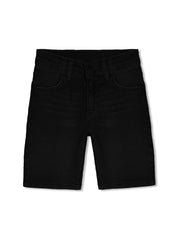 Jet Black Denim Short Slim Fit For Boys