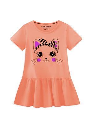 Peach orange Frock for Girl