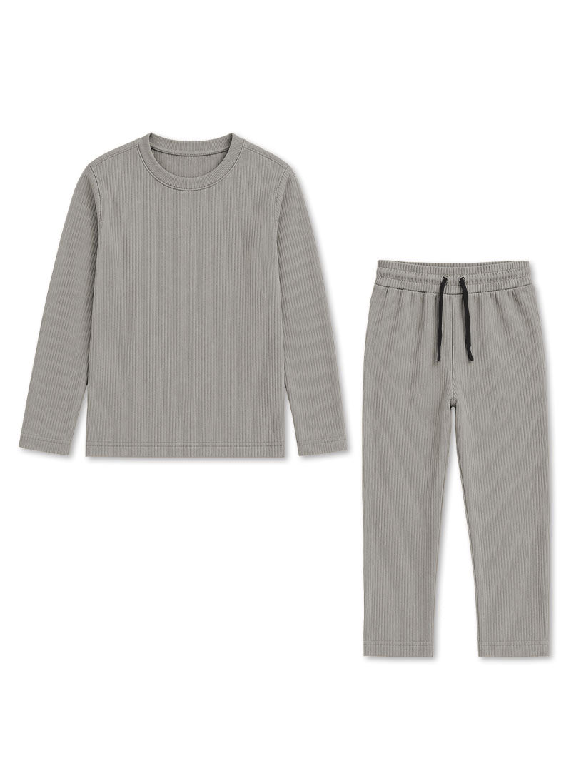 Heather Grey Rib Thermal Set