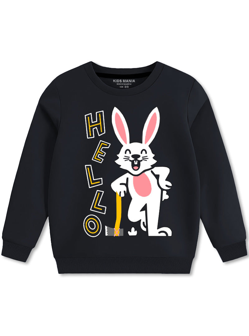 Hello Rabbit Printed Boys Sweatshirt