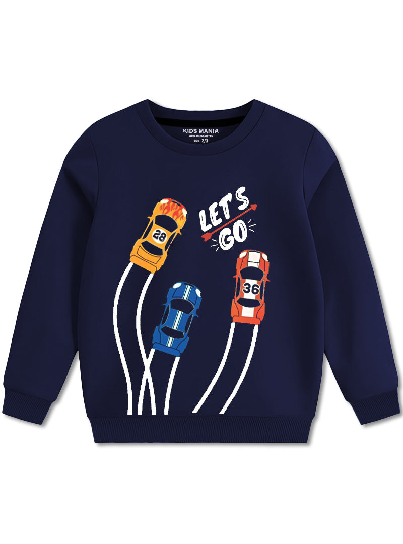 Lets Go Racing Cars Sweatshirt For Boy