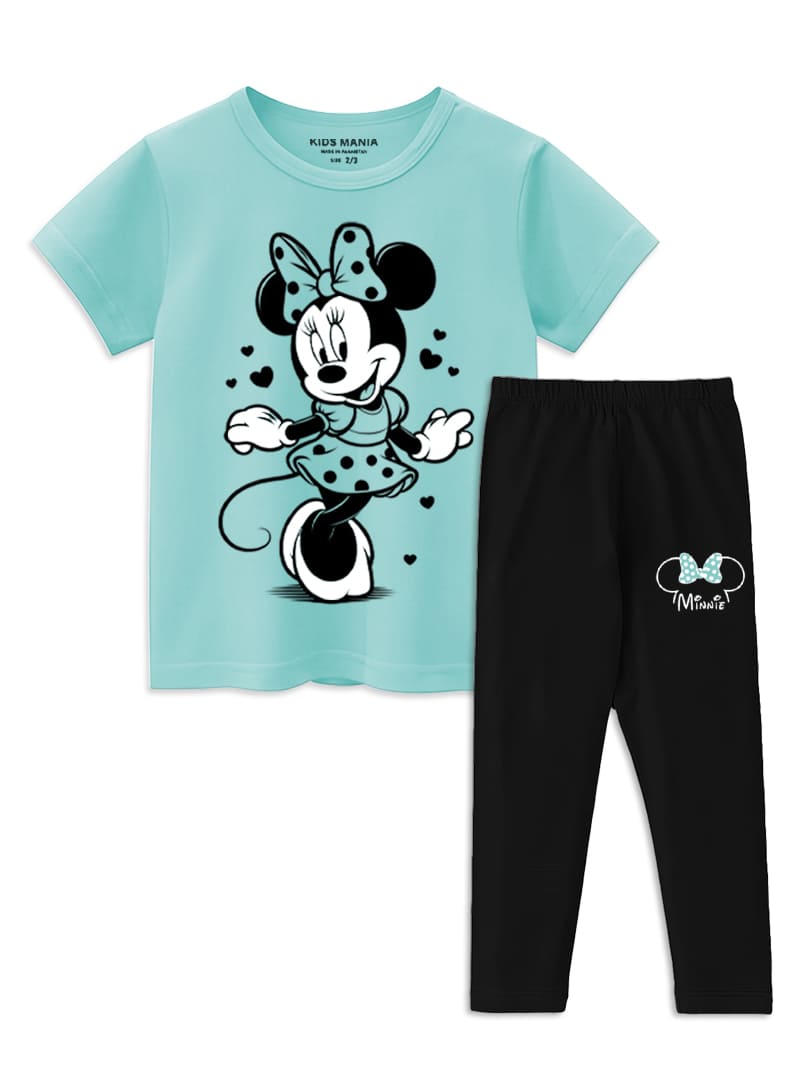 Minnie mouse Printed Girls Summer Set