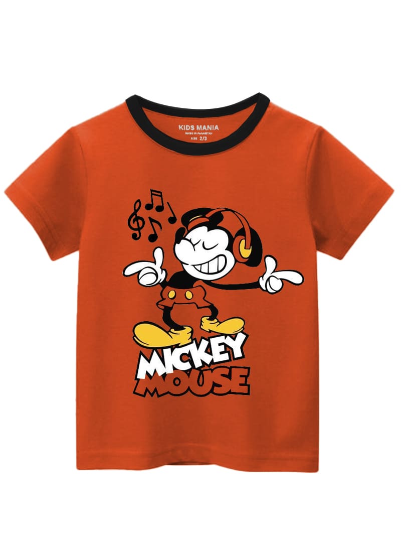 GIRLS T-SHIRT MICKEY MOUSE LISTING THE MUSIC