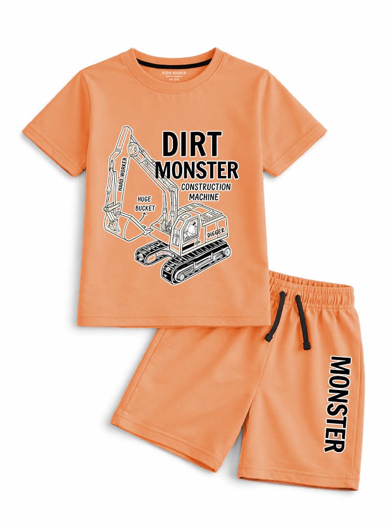 Boys Dirt Monster Shorts Set
