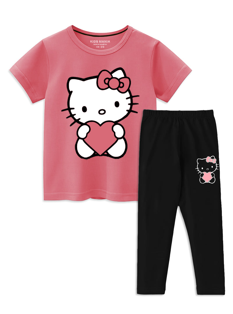 Love Kitty Summer Trouser Shirt For Girls