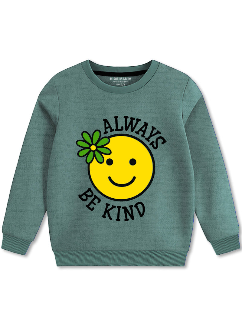 Always Kindness Cotton Fleece Sweatshirt For Girls