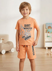 Boys Dirt Monster Shorts Set