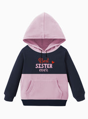 Pink & Black " Best Sister Ever " Girls Hoodie