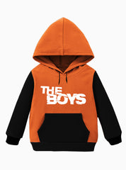 Orange & Black Kids Full Sleeves Hoodie - The Boys