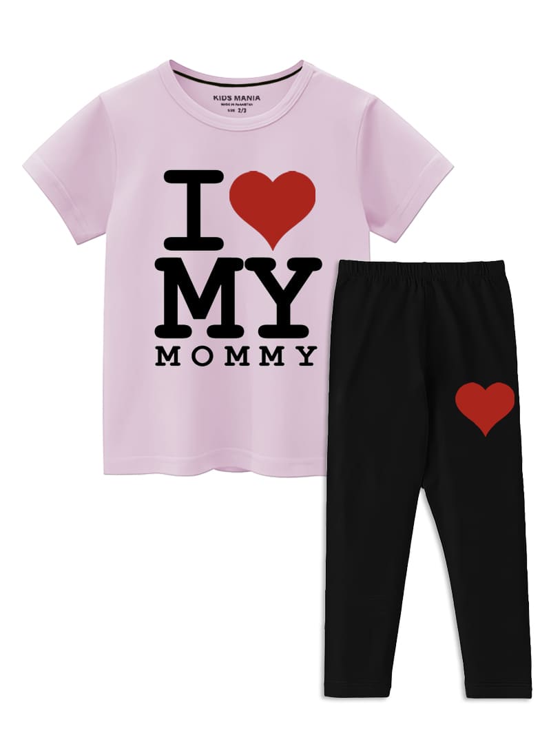 I Love My Mommy Girls Cotton Set