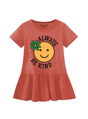 Copper orange Frock for Girl