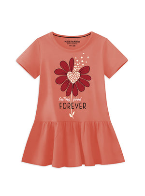 Peach pink Frock for Girl