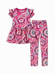 Girls Blossom Print Frock Set