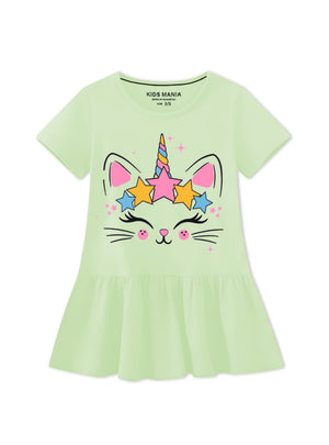 Neon green Frock for Girl