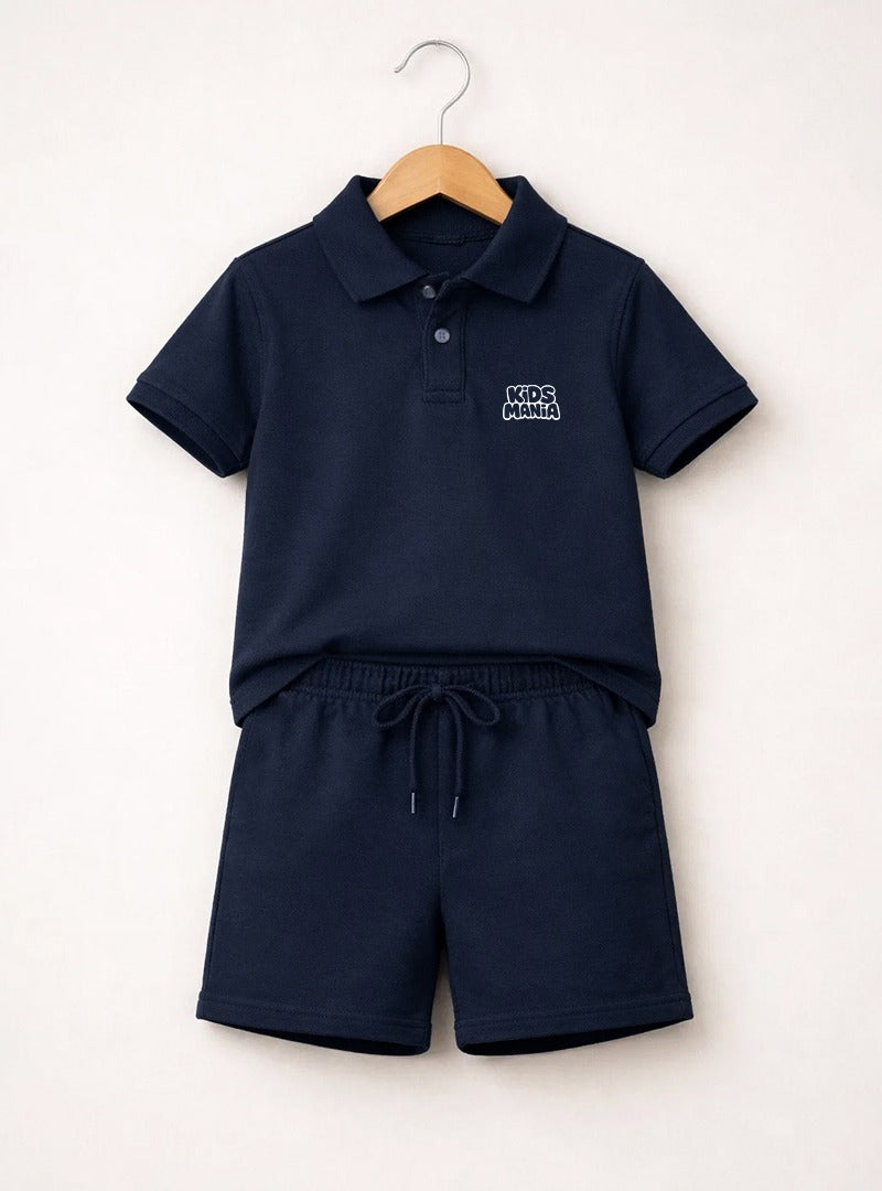 Boys Navy Classic Polo Short Set