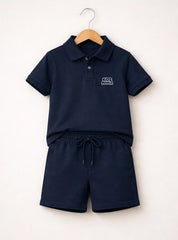 Boys Navy Classic Polo Short Set