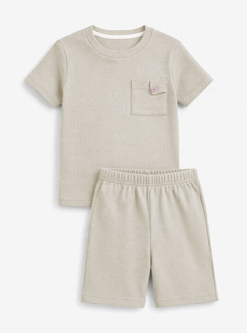Boys Cream Pocket Style Co Ord Set
